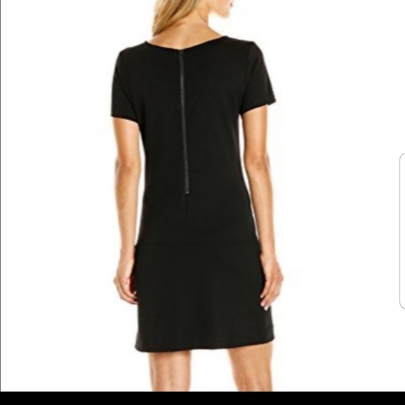 SANCTUARY Short Sleeve Mini Sheath Dress New sz Large L pockets black - Picture 2 of 13